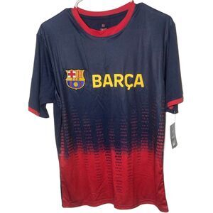 F.C. Barcelona BARCA FCB Mens Medium Soccer Jersey Navy Kit Football Shirt NWT